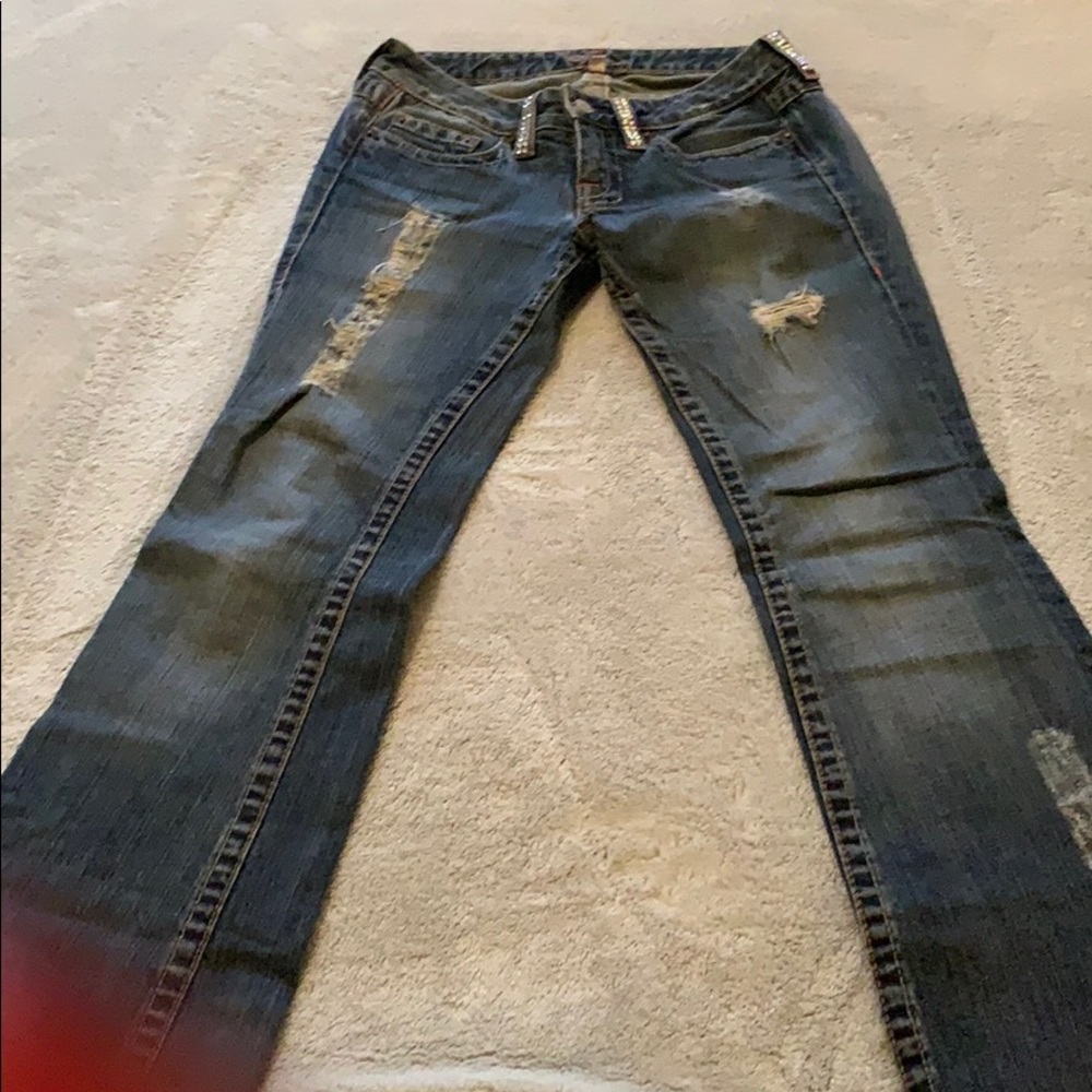 Embellished/Distressed Bebe Jeans